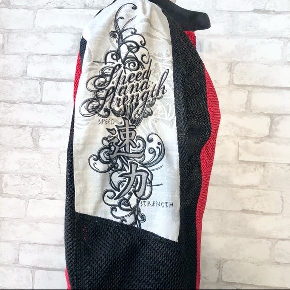 Speed & Strength black, red & white mesh motorcycle jacket w/ waterproof insert - Picture 5 of 15